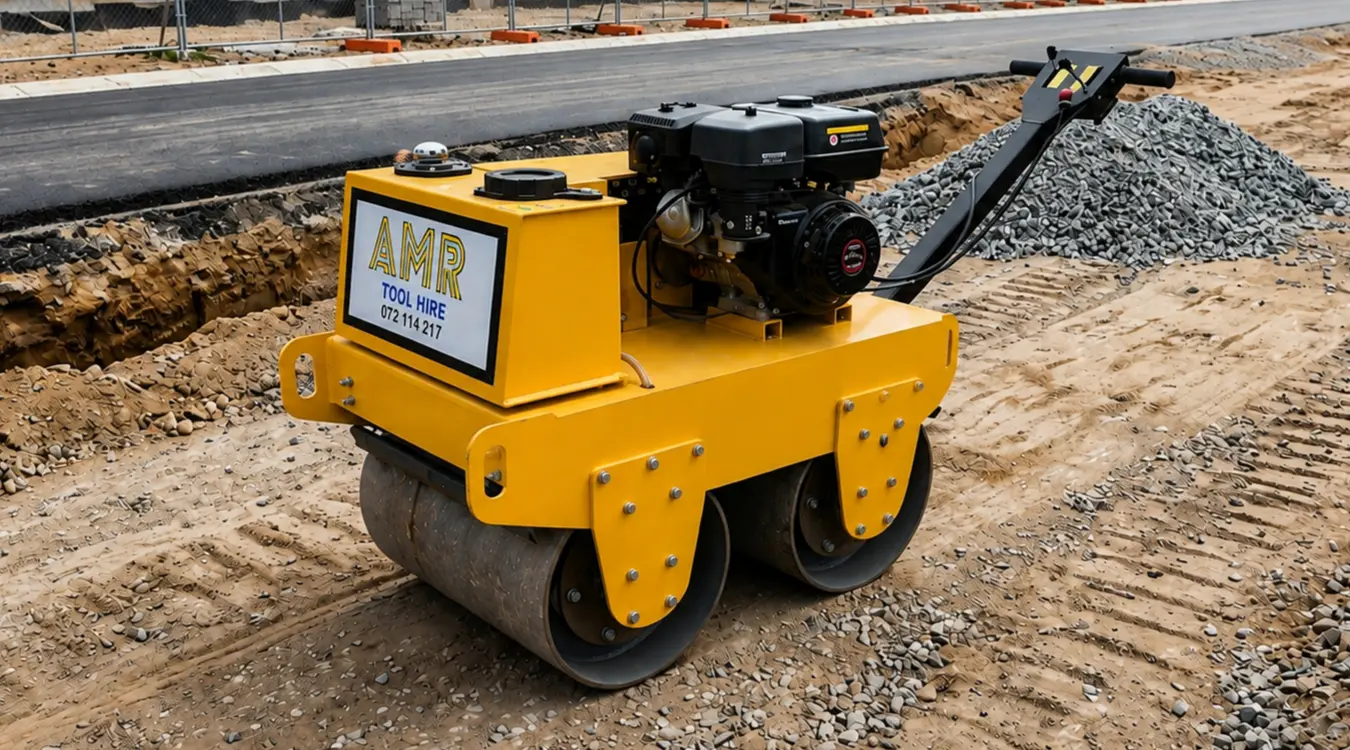 Smaller 550kg pedestrian roller, compact site compaction