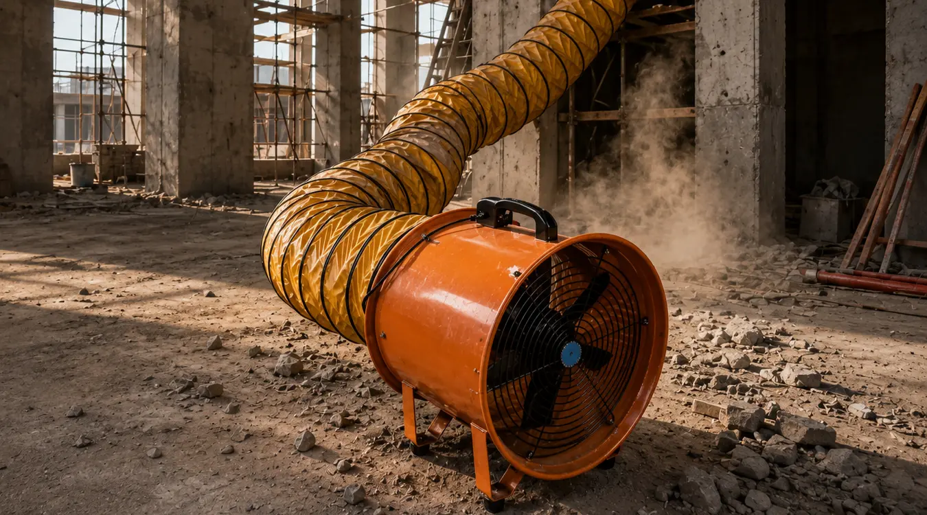Industrial dust filtration unit with extraction hose