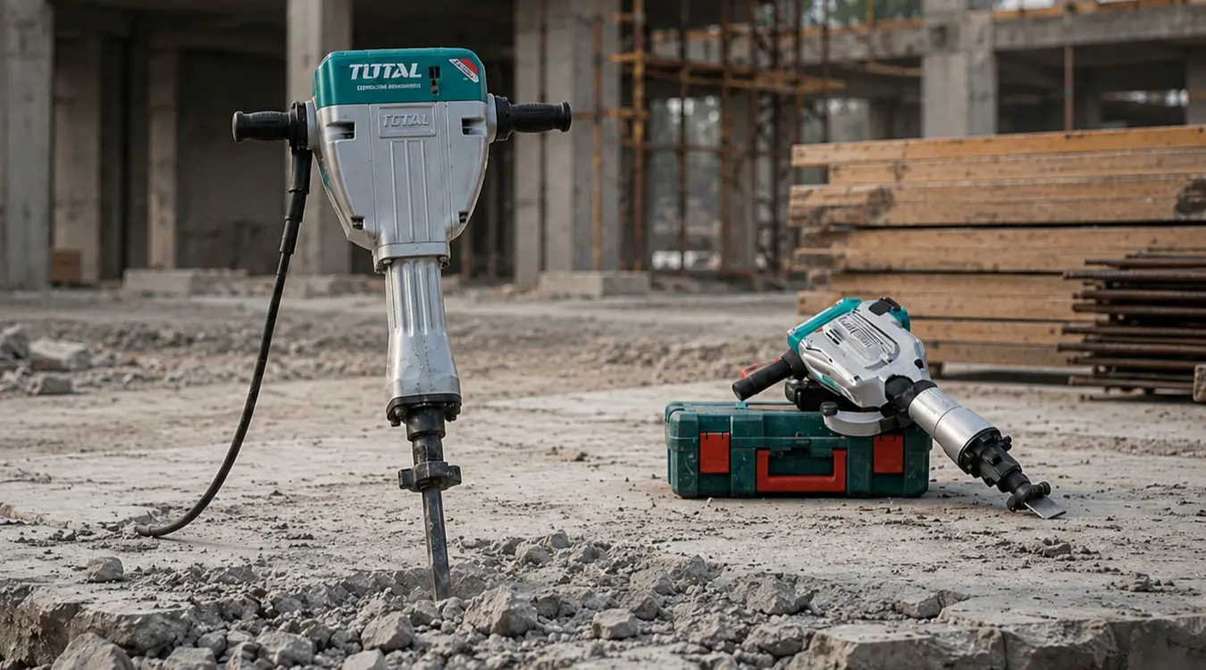 Heavy-duty jackhammer for concrete and rock demolition