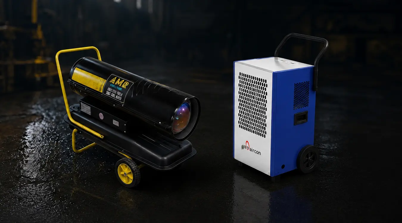 Combined space heater and dehumidifier unit